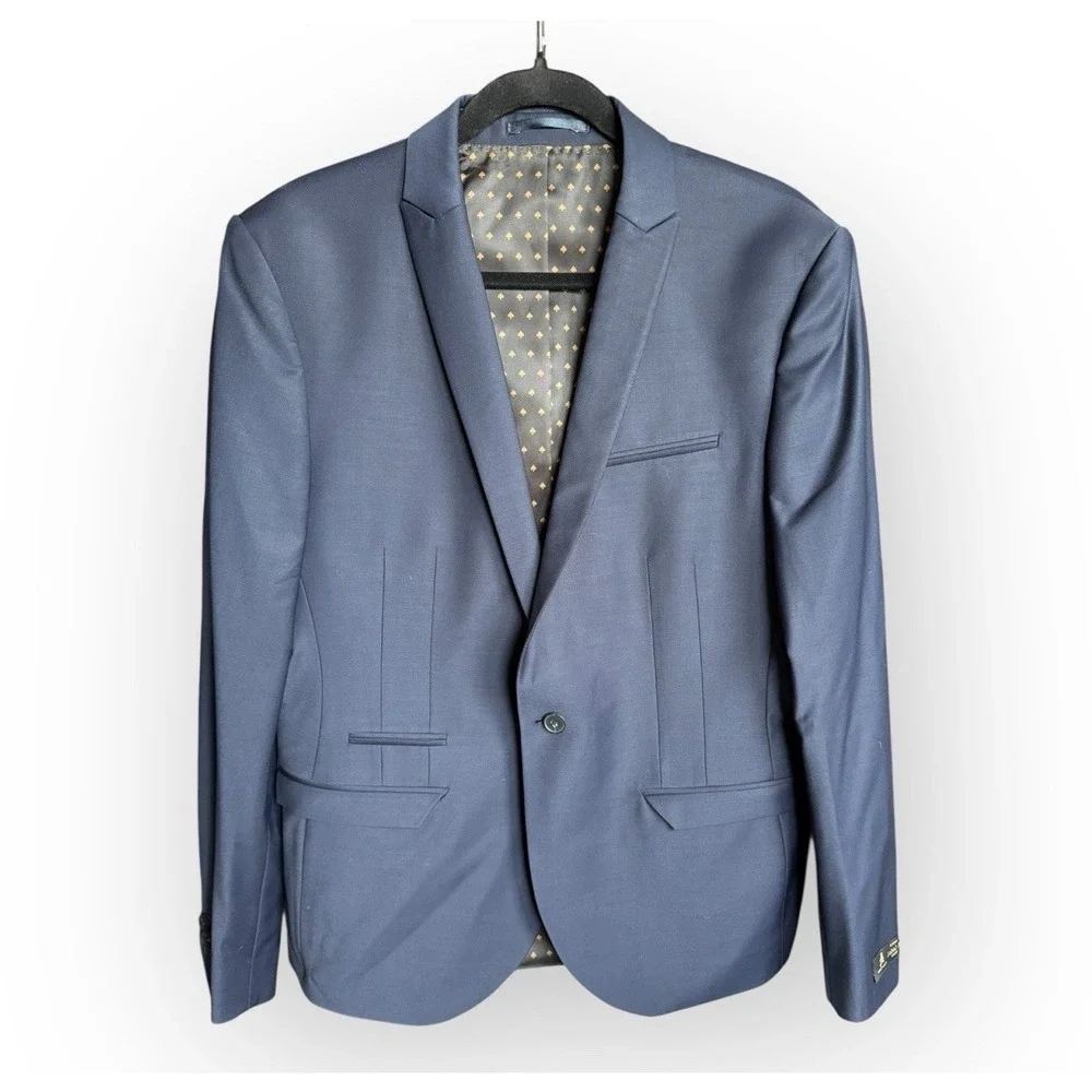 Label‎ Lab Men's Jacket Size 42R Slim Fit Navy Blue New